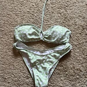 Green Floral Bikini Set